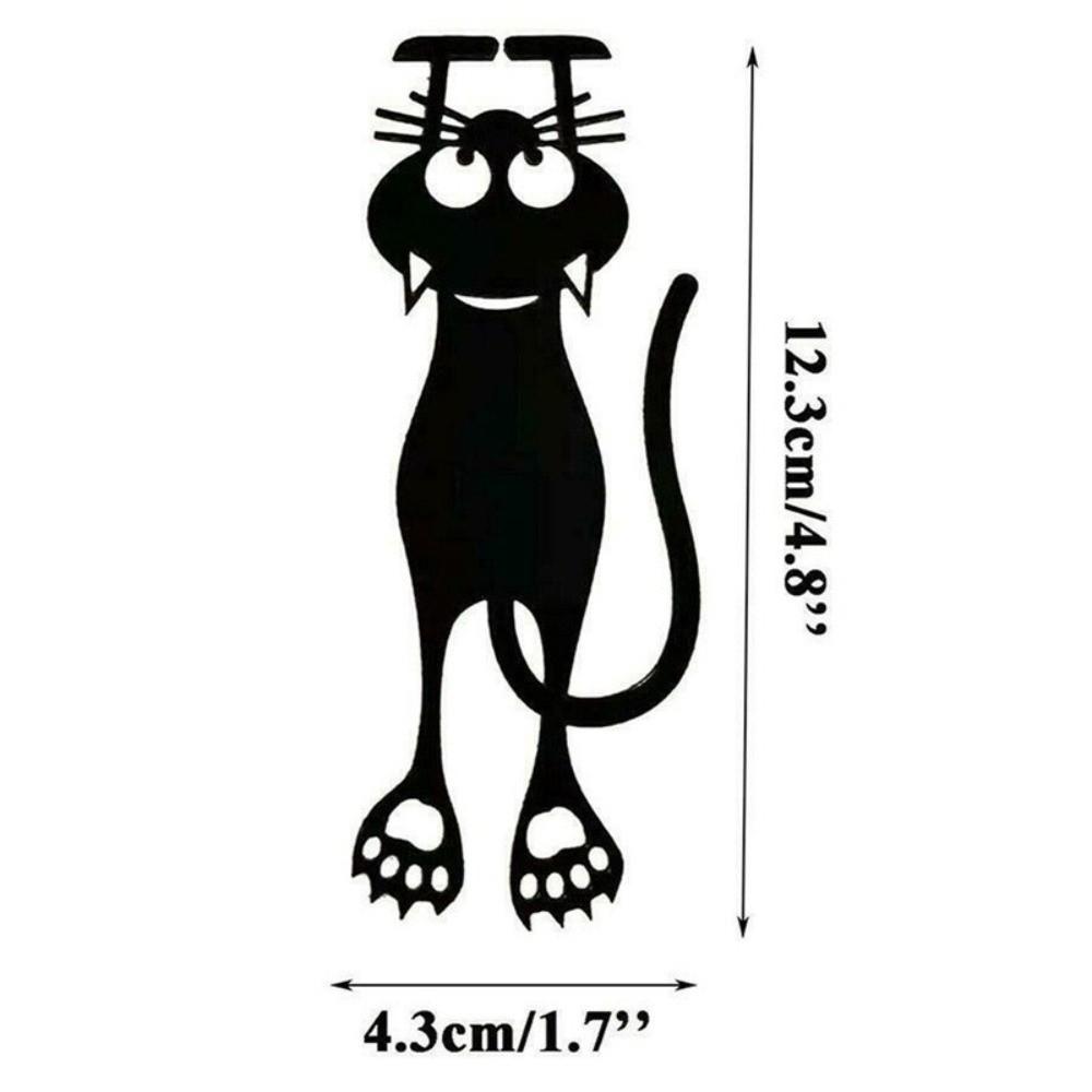 Hollowed-out Acrylic Black Kitten Bookmarks Cartoon Book Folder Cute Book Clip for Reading Lovers