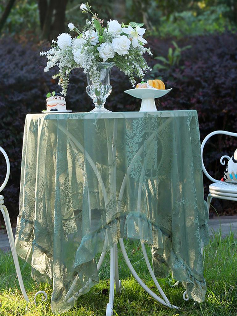 Countryside Lace Tablecloth with Lace, Living Room, Coffee Table, Dining Table Decoration Tablecloth
