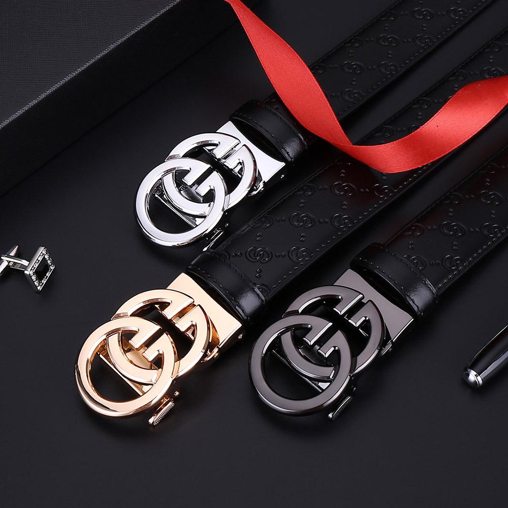 Men's High-End Genuine Leather Automatic Buckle Belt - Versatile Casual Cowhide Waistband