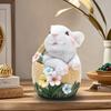 Estátuas Fofas de Coelho de Páscoa Coelho de Resina Feito à Mão Decoração com Ovos Cenouras para Mesa Casa Festival Festa Decoração de Primavera Decoração de Casa