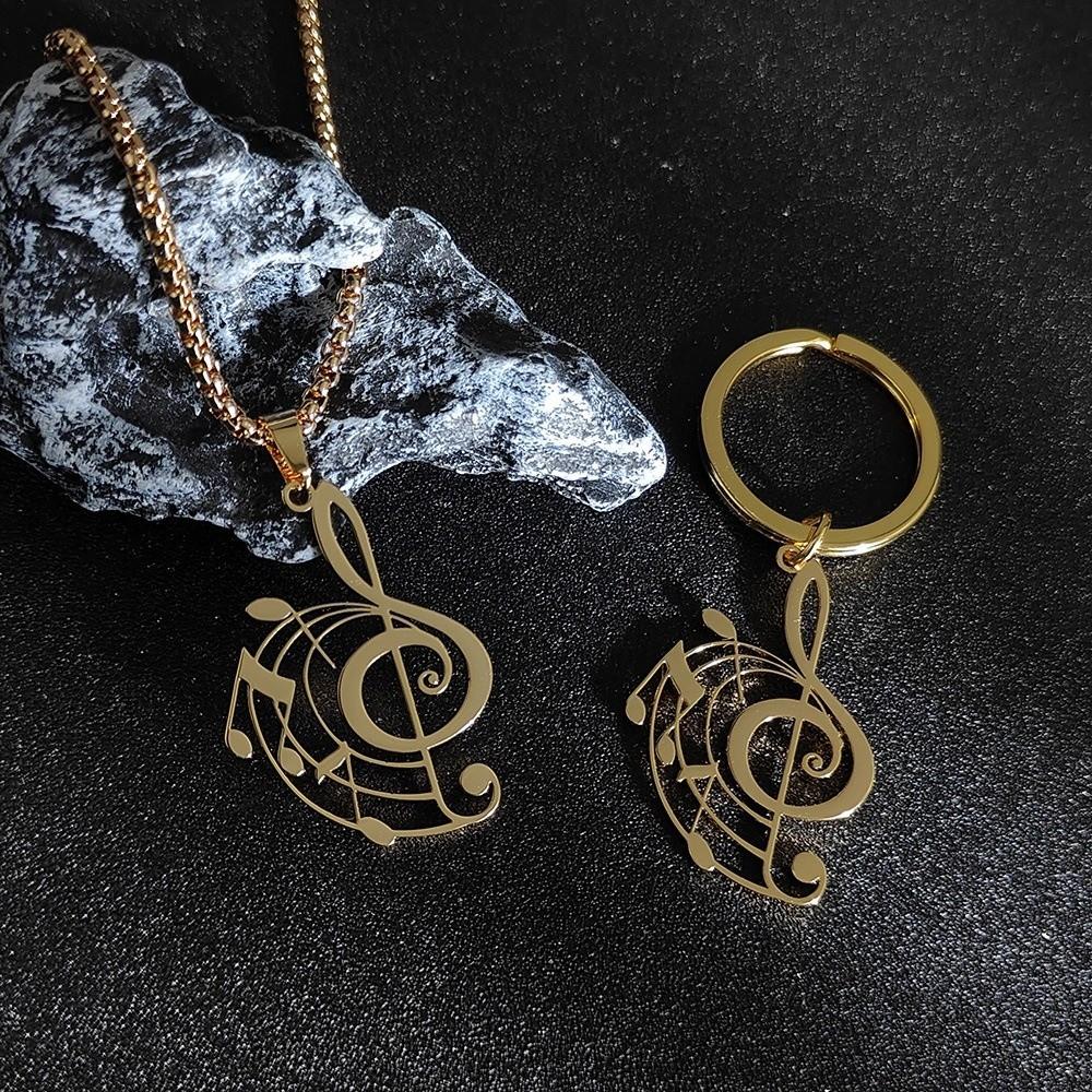 Lightweight Treble Clef Necklace Hollow Design Musical Note Charm Pendant Jewelry  Music Lovers