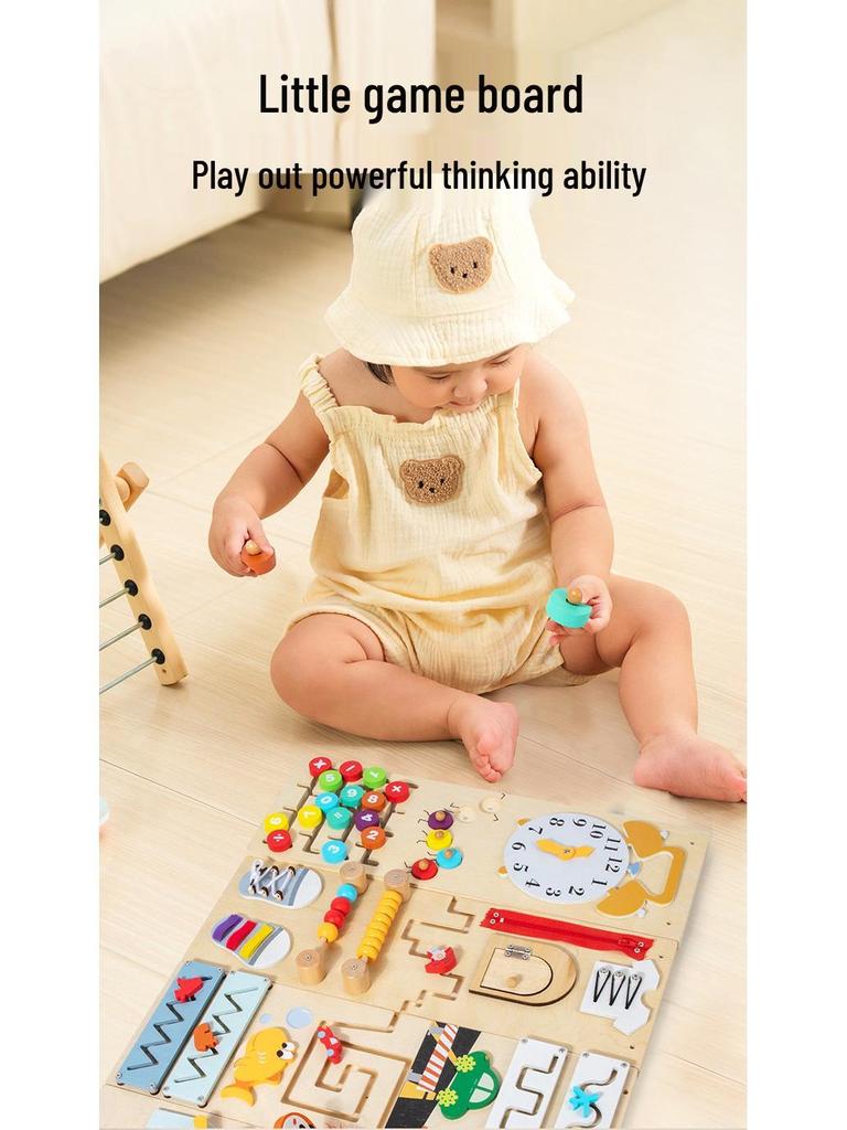 Early Learning Multifunctional Wall Game: Children's Cognitive and Motor Skills Busy Board Toy