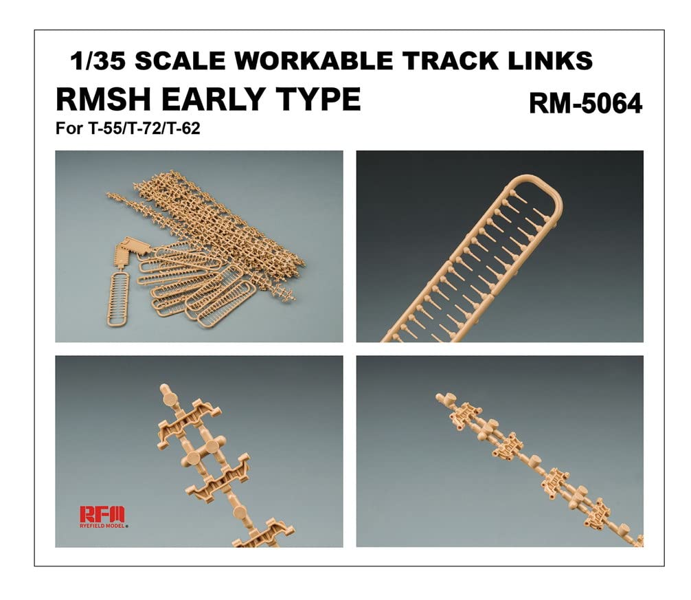 Ryfield Model Soviet Army RMsh Early Model Movable Track Set Injection Plastic Model Parts RFM5064 1/35 T-55 T-72 T-62