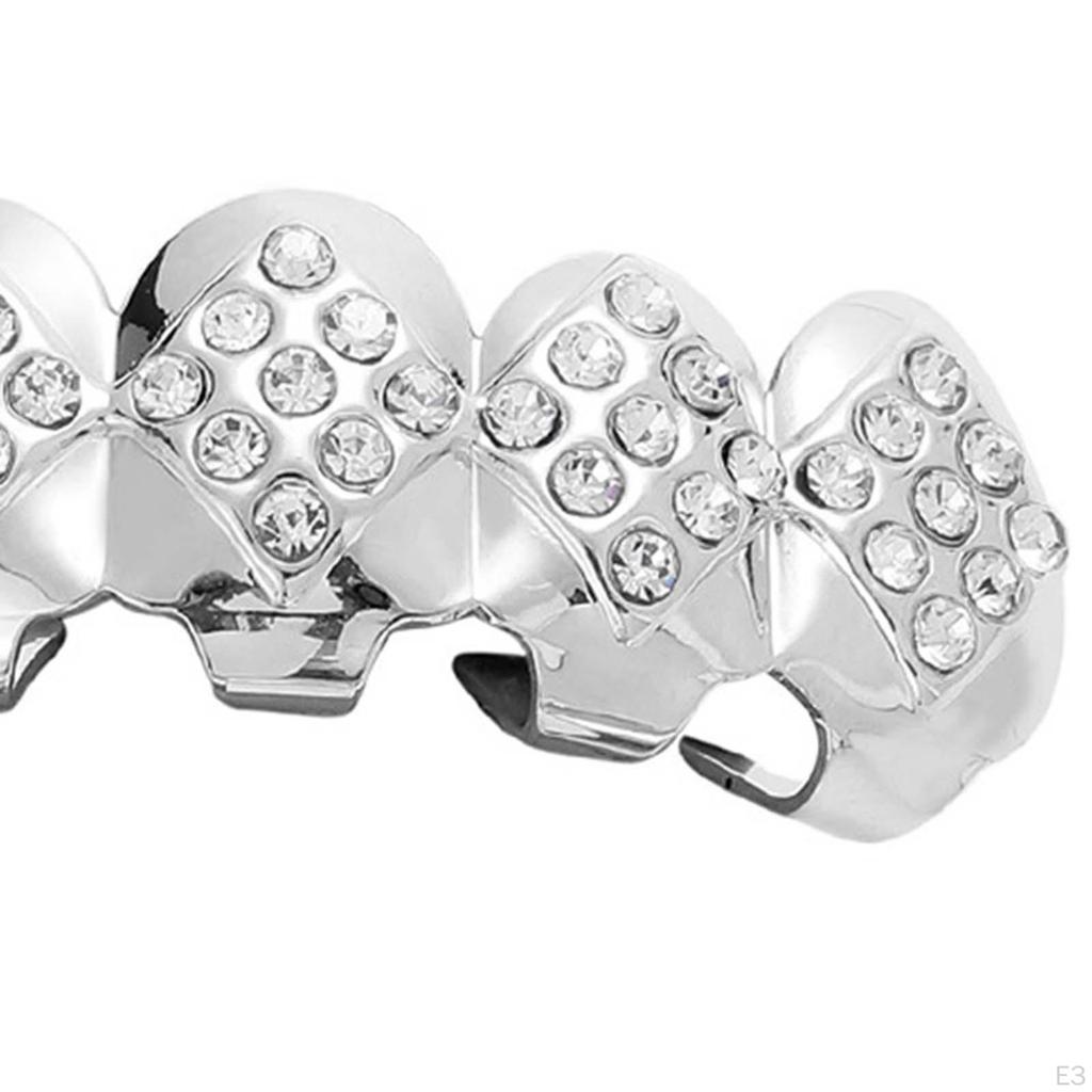 lovehousesky Hip Hop Diamante Plated Removable Punk for Halloween Cosplay