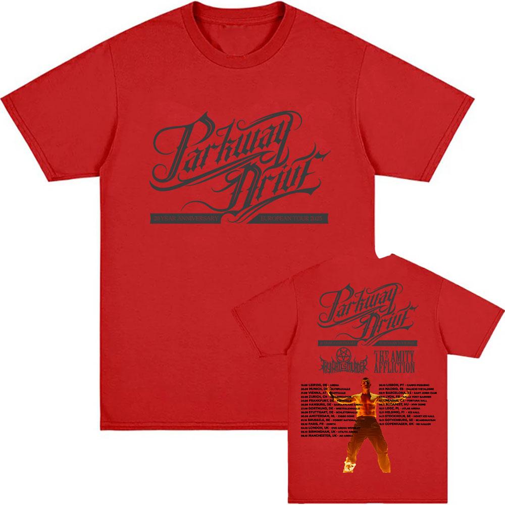 Parkway Drive 20 Year Anniversary European Tour 2025 T-shirt Cotton Short Sleeve Fashion Men Tshirts Unisex Streetwear Print Tee