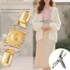 Vintage Flower Sweater Clip Brooch for Women, Hollow Collar Clasp Jewelry with Double Clip Design for Scarves and Coats