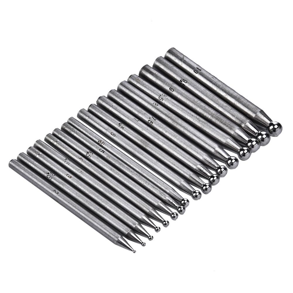 17 ADET Dapping Zımbası Mücevher Kuyumculuk İmalatı Kubbeleme Aleti Dapping Bloğu Zımba