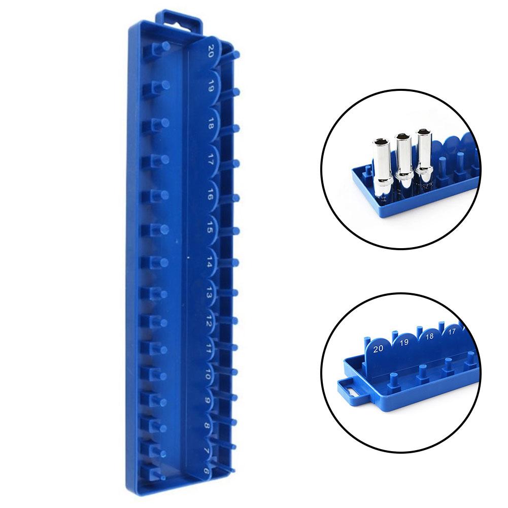 Organizer Socket Storage Blue For Garage Workshop Metric Socket Tray Rack Holder Sleeve Bracket Tool Organizer