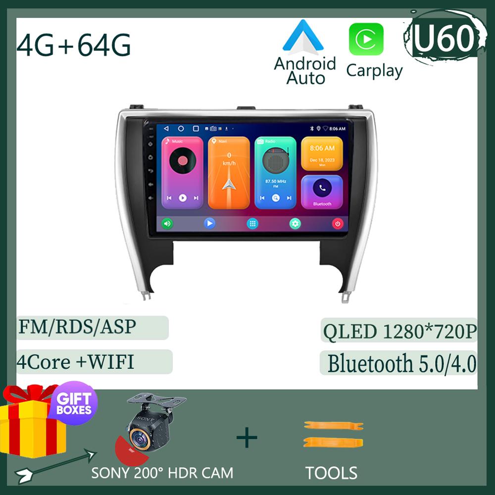 10.1INCH Android 13 Car Radio For Toyota Camry 7 XV 50 55 2015 2016 2017 Multimedia 4G+WIFI Video Player Navigation GPS Stereo