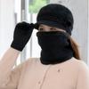 3Pcs/Set Neck Protection Scarf Gloves Set Soft Beanies Hat Winter Knitted Hat  Women