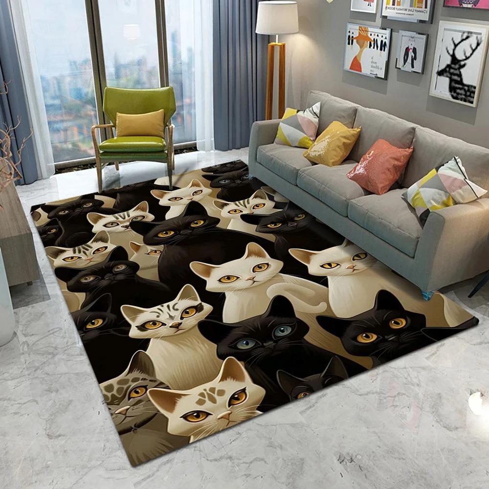 Viele Niedliche Schöne Katze Kätzchen Teppich Wohnzimmer Sofa Schlafzimmer Arbeitszimmer Küche Eingangstürmatte Rutschfest Kawaii Heimdeko Teppich