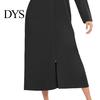 Sleep Dress Women Zip-up Nightgown Long Sleeve Loose Pure Color with Pockets Two Pocket Mid-calf Length Hooded Loungewear Daily Wear Home Bedroom Use