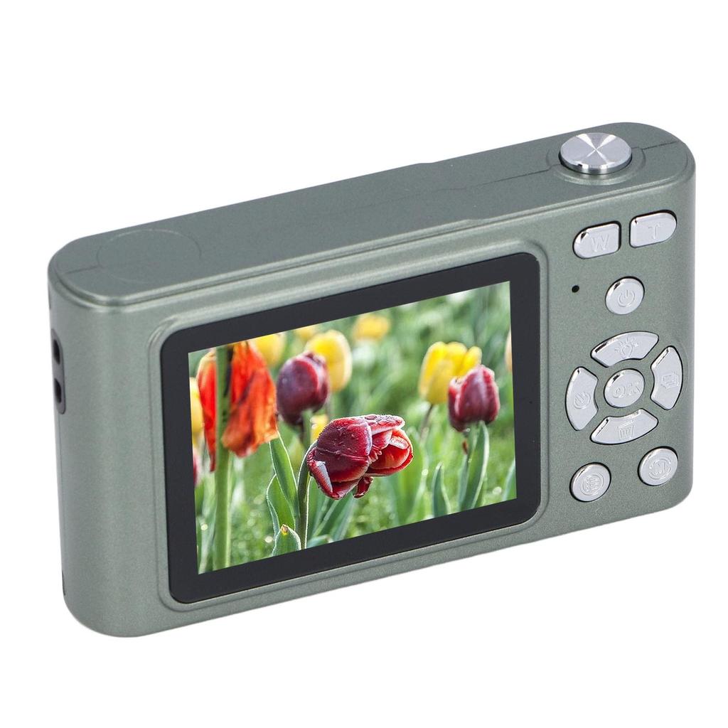 Retro Digital Camera, 4K HD 16X Zoom 48MP Portable CCD Camera with LED Flashlight and AF Autofocus for Photography (Green)