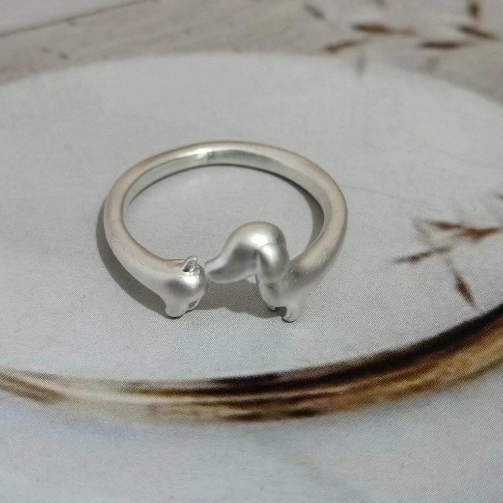 Quirky Dachshund Rings Adjustable Open Rings Stylish Hip Hop Finger Rings Versatile Punk Accessories for Women Girl