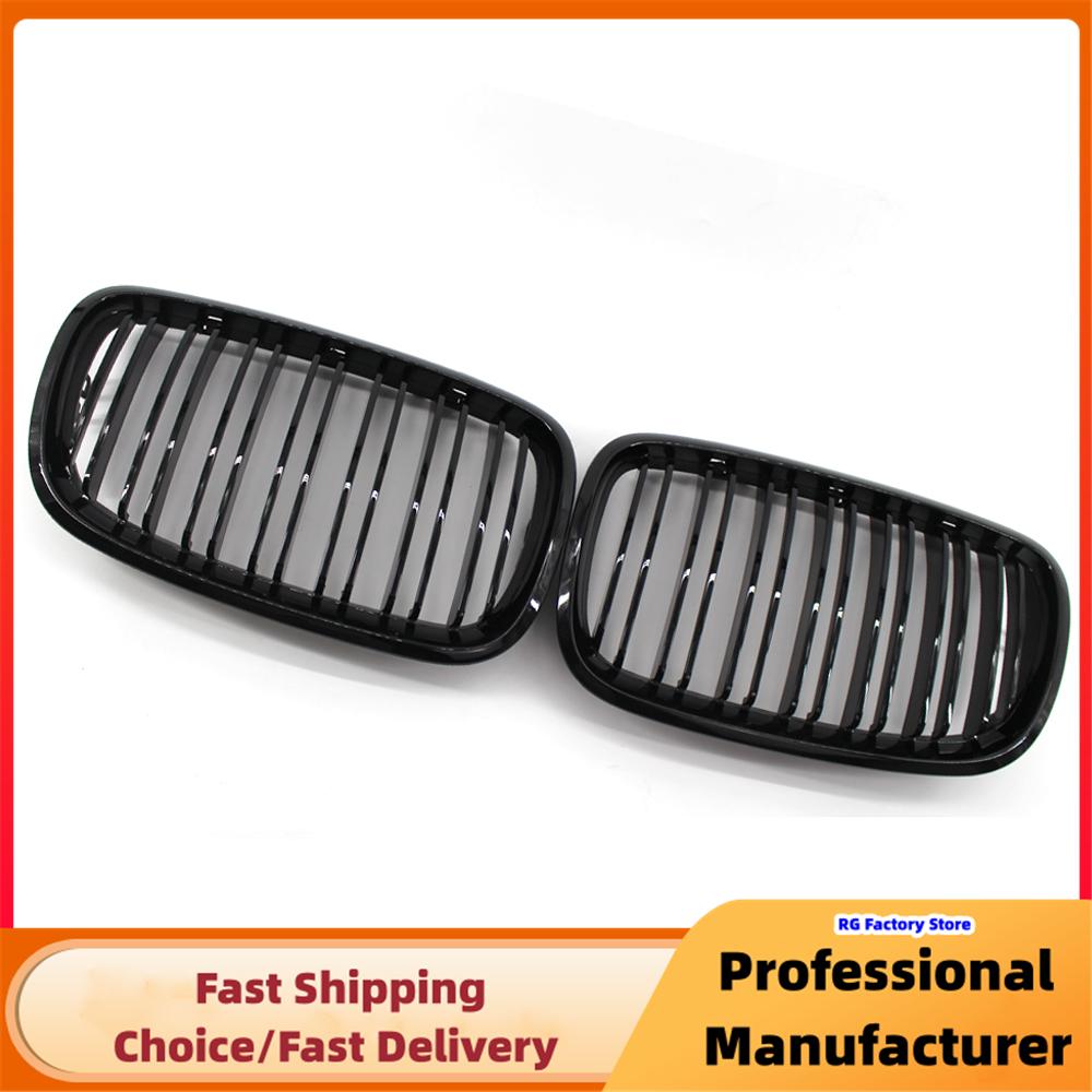 Glossy Black Car Racing Grille Sport Grill For BMW X5 E70 X6 E71 E72 2007-2013 Front Bumper Kidney Grilles