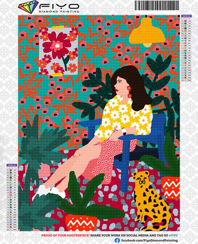 5D Diamant Malerei Tropical Bunte Mädchen Blume Diamant Stickerei Wand Kunst Kreuz Stich Bilder Für Wohnzimmer Wohnkultur quadro