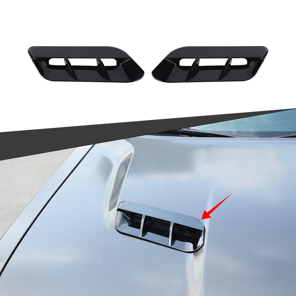 2x Front Engine Hood Air Outlet Cover Trim For Dodge Challenger SXT 2015+ Black