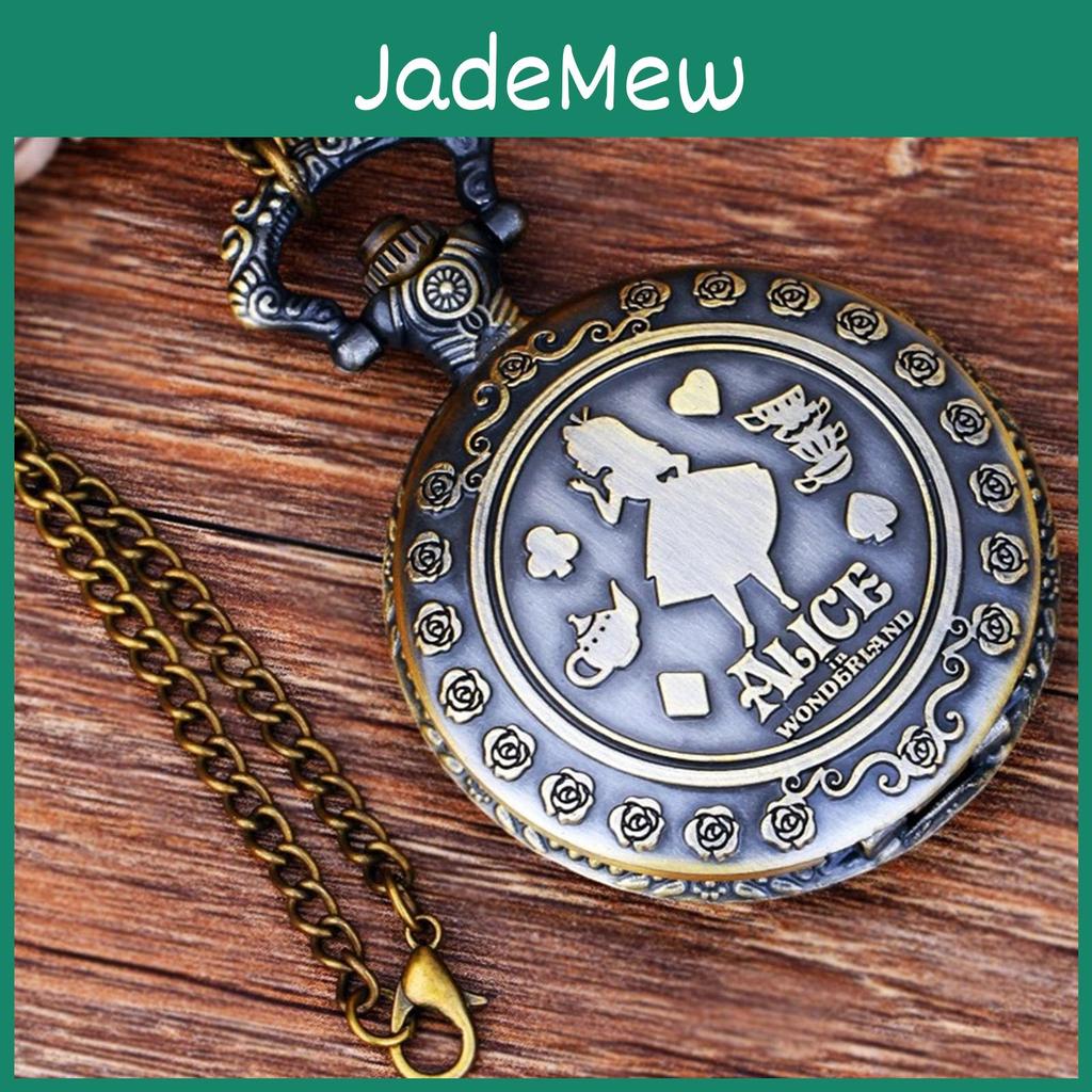Pocket Watch Doublesided Carved Vintage Flip Cover Quartz Watch