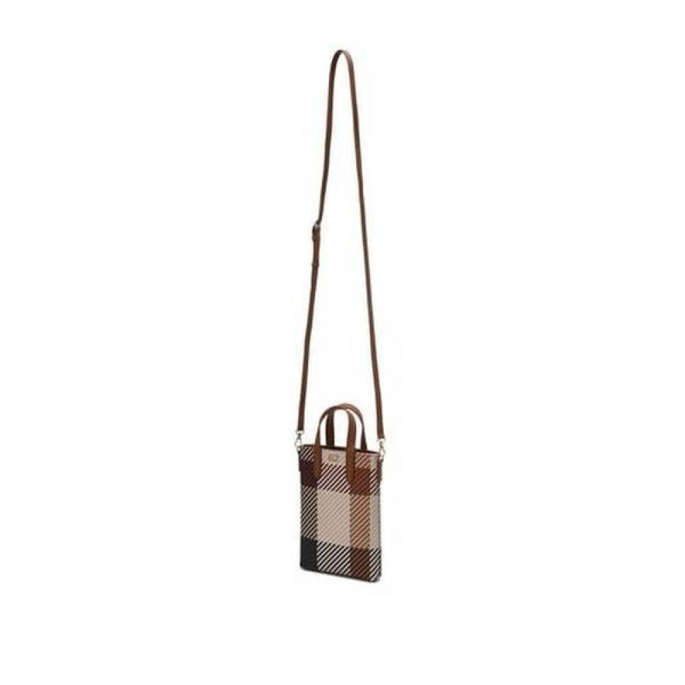 Daks Mini Crossbody Bag Brown House Check Pattern Dcwa5f501w2