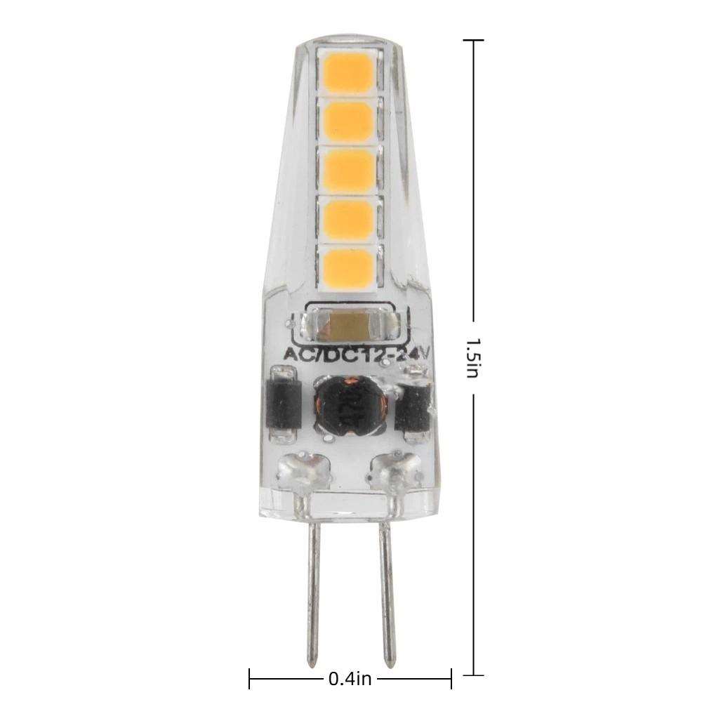 10pcs 2W G4 LED Bulb AC12‑24V Halogen Replacement Bulbs Easy Dimmable G4 Bulbs  Ceiling Lamp