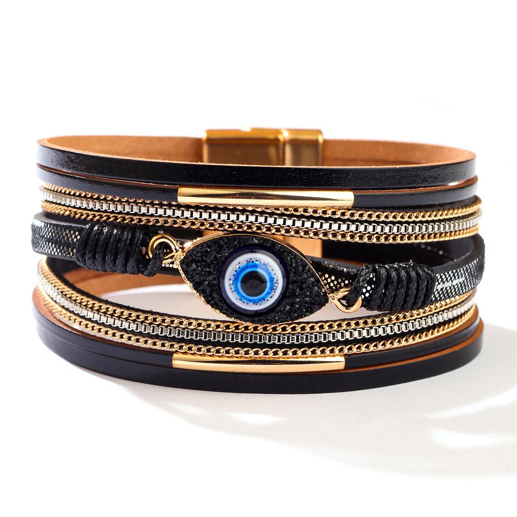 JMXD-Bohemian Bracelet Devil's Eye Diamond Leather Bracelet