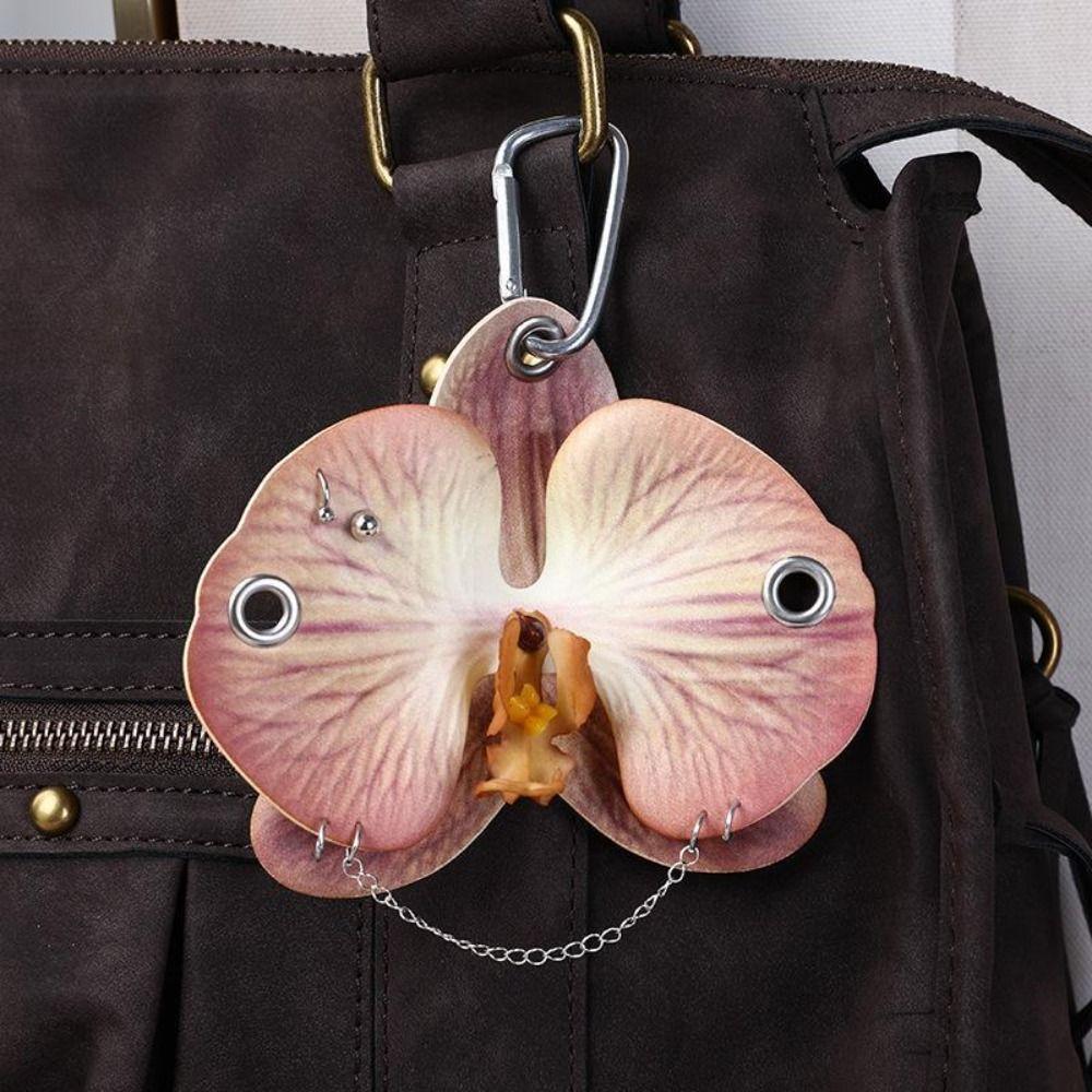 Keyring Phalaenopsis Orchid Keychain Phone Charms Bag Pendant Imitation Flower Pendant Couple Kids
