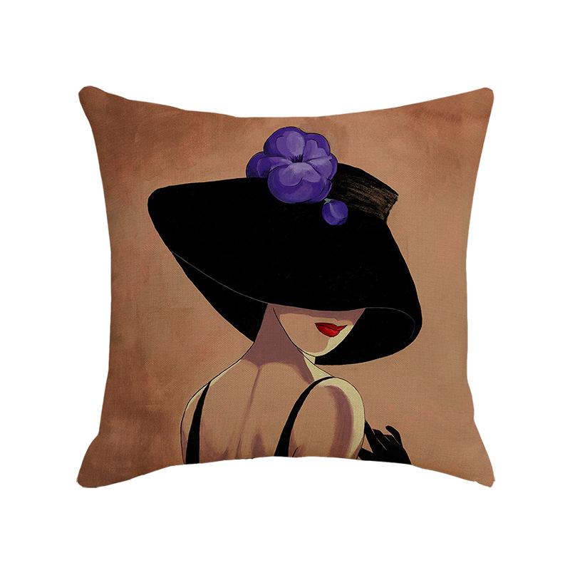 Character Linen Throw Pillow Cover Printed Car Sofa Bed Cushion Cushion Pillow Cover Home Furnishings