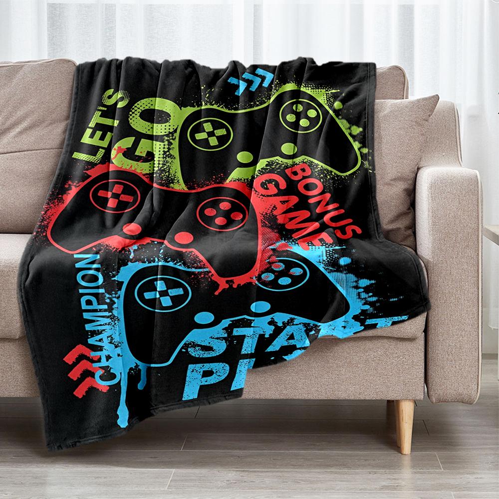 Game Controller Theme Printed Blanket - Perfect for Couch, Bed, Travel & Outdoor Use | Machine Washable, Cozy & Durable.