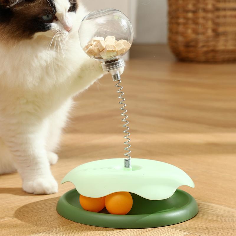 Cat Puzzle Food Leaking Ball Toy Cat Dog Interactive Treat Leaking Toy Slow Cat Dog Feeder Cat Turntable Toys Pet Supplies