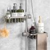 Bathroom Non Perforated Shower Storage Rack Shower Rod Rack Soap and Shampoo Storage Rack