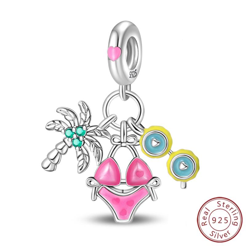 100% Copper Handbag Sun Hat Beach Bikini Trendy Charms Beads Pendants 3Mm Diy Making Fine Jewelry