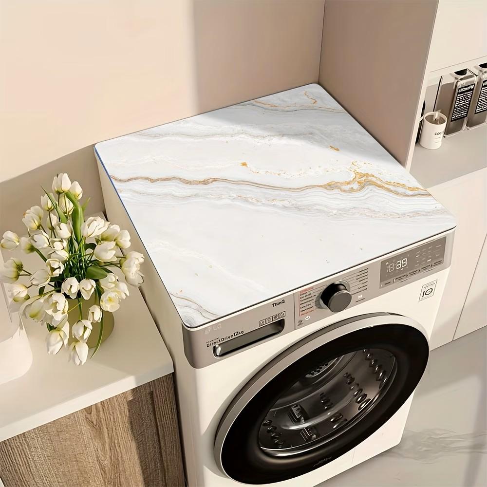 Wabi-Sabi Style Anti-Slip Dustproof Washing Machine Lid Cover Pad with Water Absorption.