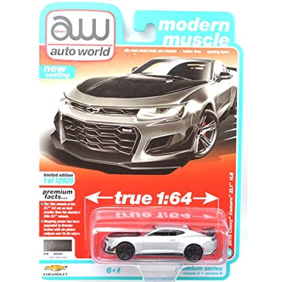 Auto World Scale Premium 2021 Release 2 B Chevrolet Camaro ZL1 1LE 164 2019 (Stain Steel)
