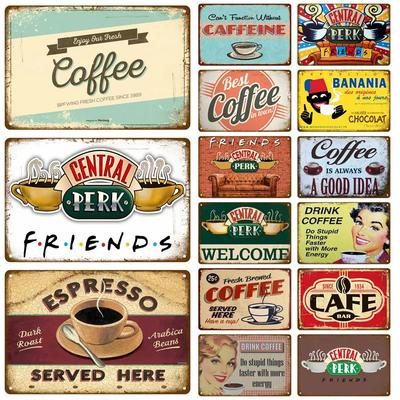 Vintage Plaque Metal Sign Plate Home Decor Tin Sign Coffee Retro Wall Art Posters For Kitchen Bar Iron Painting Decoration Cafe