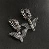 Angel Wing and Flower Hoop Earrings Fashionable Ear Rings Accessory for Parties Easy to Wear Ear Pendants Accessories