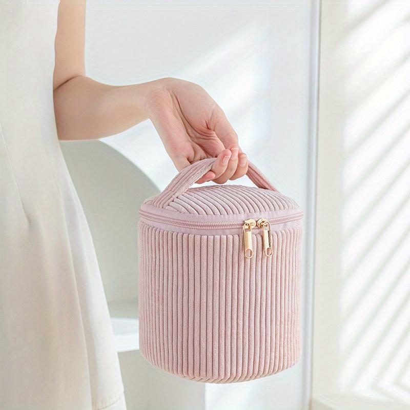 4pcs Velour Cosmetic Bags Set, Large Capacity Handheld Makeup Pouches with Snap Closure, Portable Organizer for Beauty Tools, Unfragranced