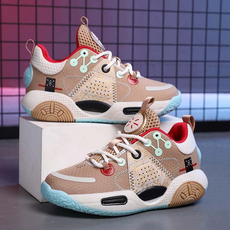 Atmungsaktive Sportschuhe für Jungen, Herbst 2025, Rutschfest, Langlebige Basketballschuhe, Geruchshemmend, Geräuschreduzierendes Design für Mittel- und ältere Kinder