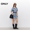 ONLY 2025 Summer Faux Two-Piece Collared Denim Mini Dress