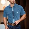 Men'S Fashionable Lapel And Shoulder Length Short Sleeved Casual Top