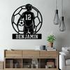 Cartello Nome Calciatore in Metallo Personalizzato Decorazione Personalizzata per Porta e Parete Regalo per la Stanza dei Ragazzi