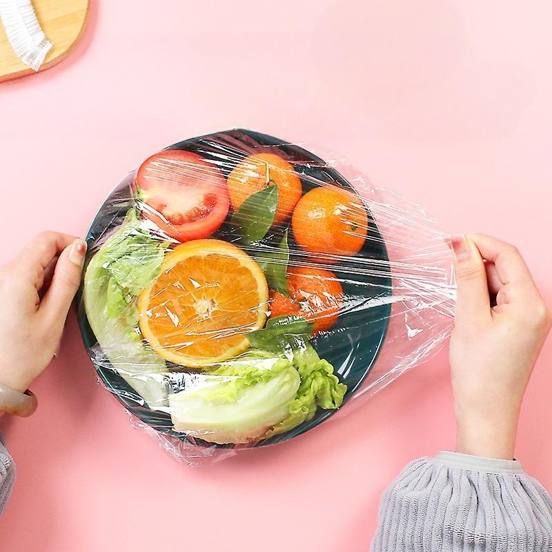 100PCS Color Elastic Disposable Fresh-keeping Cover, Leftover Food Fresh-keeping Bowl Cover, Household Fresh-keeping Film Cover оранжевый