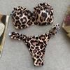 Leopard Bikini 2023 Women Sexy Push Up Swimwear Female Ruffle Swimsuit Padded Black Beachwear Bathers Bathing Swimming Suit