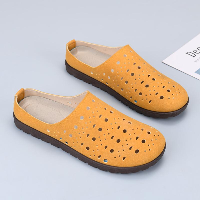 Summer new women's shoes bag head Boken cool slippers comfortable hollow soft sole one pedal slippers women wear