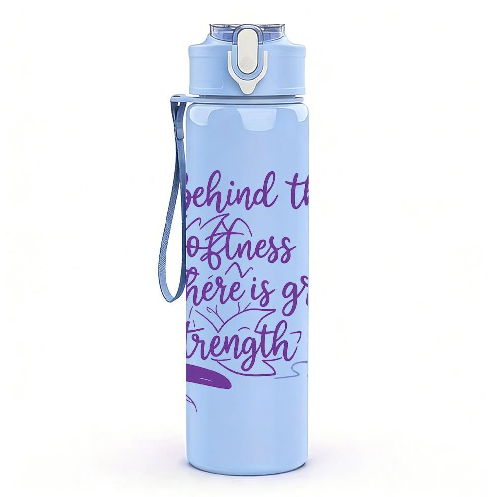 1PC Behind The Scenes Great Things Quote 750ml Color Plastic Sports Water Bottle Leakproof Flip Straw Lid Suitable for Sports Office Home Use