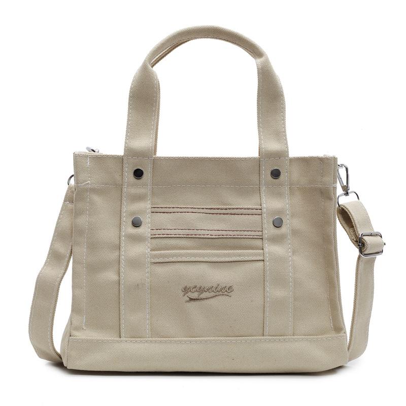 New Korean Multi-color Hand-to-wear Tote Canvas Small Bag for Women's Literary Crossbody Bag Versatile Hand-carrying Lunch Box Bento Bag
