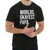 Worlds Okayest Papa Fathers Day Grandpa Idea Mens Short Sleeve Crewneck Tee