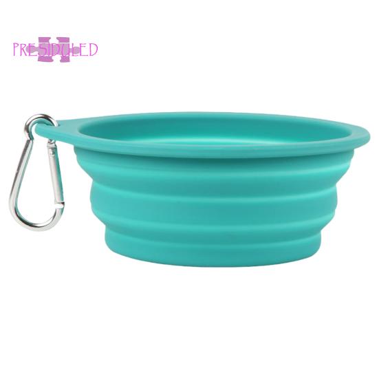 Bol pentru animale de companie de 600 ml, convenabil, pliabil din silicon, portabil, ușor de curățat - bol pentru hrană pentru pisici și câini