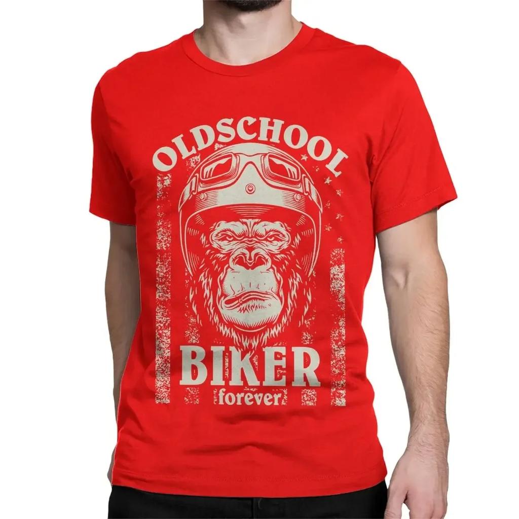 Old School Biker Motorrad Bike Herren T-Shirts Racing T-Shirt Rundhals T-Shirt Baumwolle Geburtstagsgeschenk Kleidung