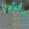 3pcs Luminous Butterfly Nail Decal Stickers Colorful Blue Butterfly Series Design Glow In The Dark Night Polish Sliders Manicure
