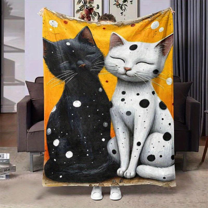 

1pc office bed camping trip suitable for all seasons pattern printed flannel blanket multifunctional gift blanket nap blanket so 130x150cm